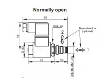 2/2 VENTIL, NO+núdzové ovládanie+24V