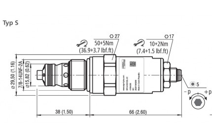 Vstavaný tlak.ventil, priamo riadený
