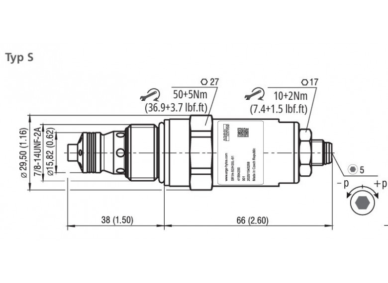 Vstavaný tlak.ventil, priamo riadený